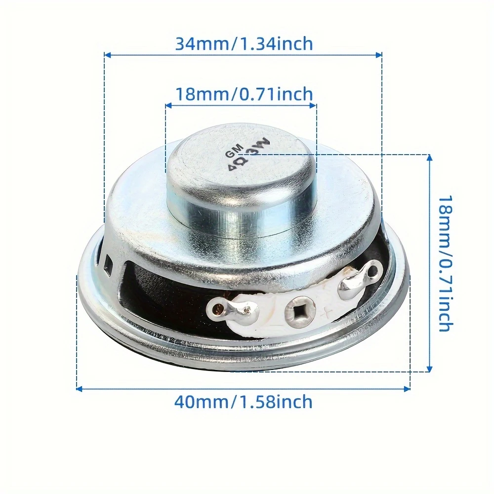 AUIN 2Pcs 1.5 Inch 4ohm 3W Full Range Speaker Unit MIni 40MM Hifi Audio Speakers DIY Bluetooth Loudspeaker - view 4