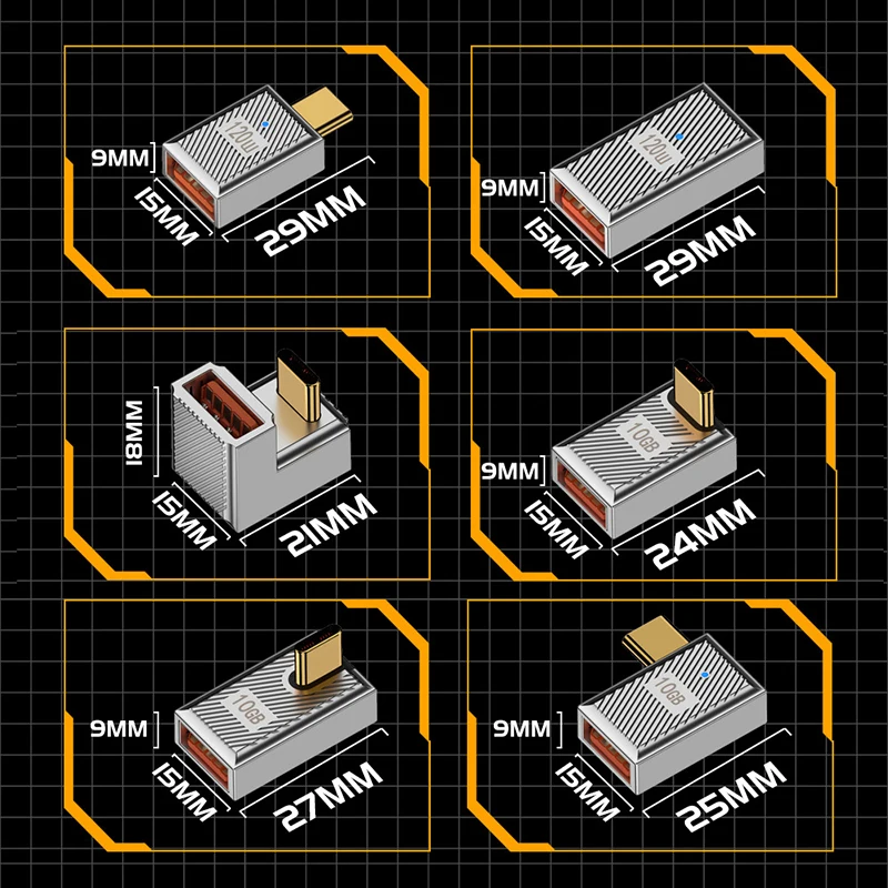 

1/3/5PCS 120W USB Type C OTG Adapter 10Gbps Data Transmission Type-C to USB-C Charging Converter For U Disk Keyboard Macbook