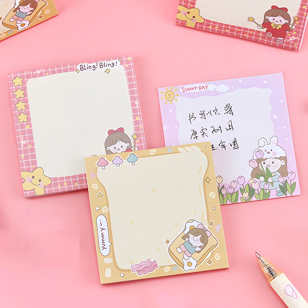 Coreano Funny Girls Sticky Notes autoadesivo carino Kawaii Memo pad Daily Planner Post notepad cancelleria estetica Checklist