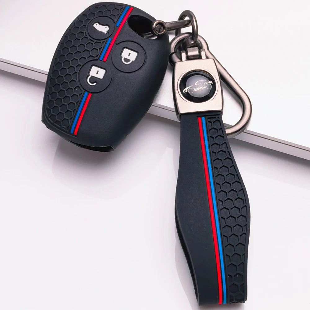 Soft Key Cover For Renault Duster Sandero Logan Clio Symbol Captur For Dacia Logan For Nissan Terrano with carabiner lanyard