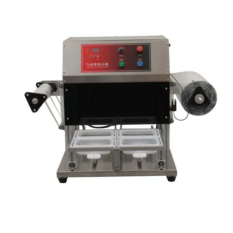 Hot SalesWholesale Fast Food Sandwich Box Fruit Meat Noodle Container Packing Tabletop Automatic Pneumatic Tray Sealing Packing