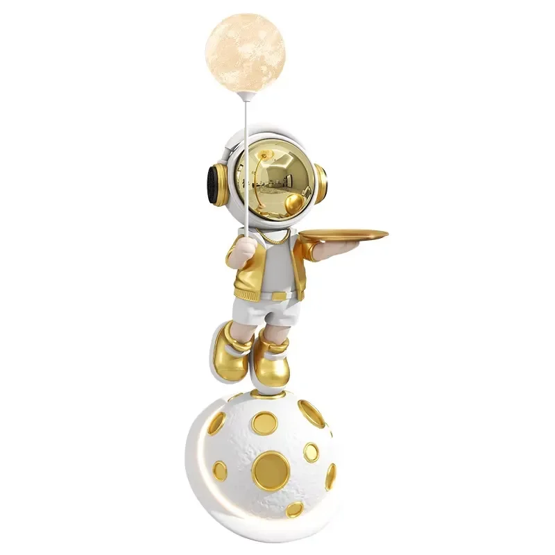 Resin Astronaut Love Space Painted Art Large Floor Decoration Atmosphere Light for Indoor Living Room Bedroom Housewarming