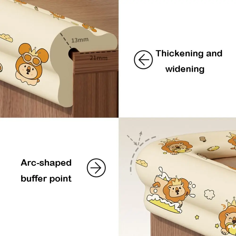 Practical 2m Desk Edge Guard Strip Safety Soft Anti Collision Cushion Thickend Cartoon Digital Pattern Foam Bumper Children