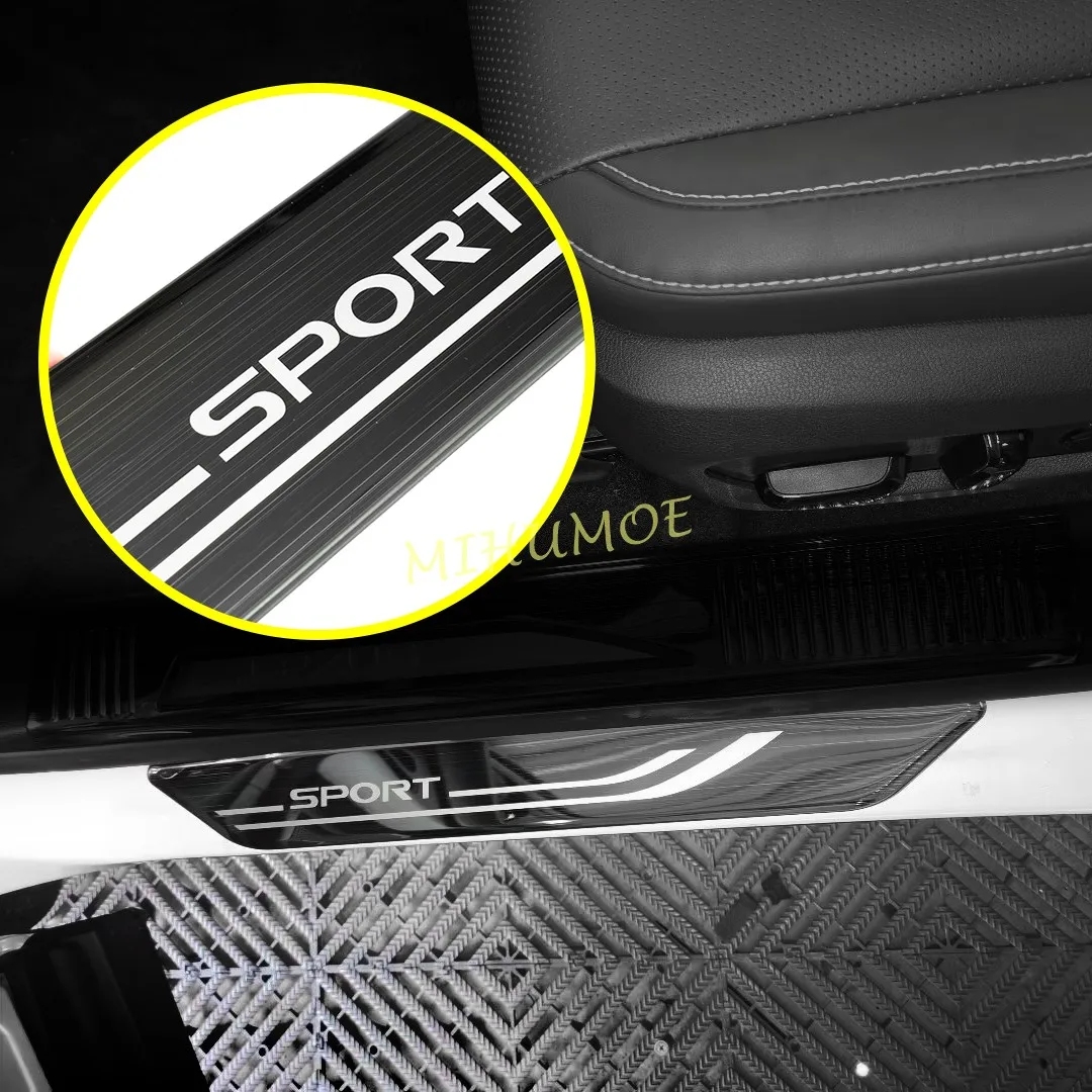 For 2023 2024 2025 2026 Lexus RX350 RX350h RX450h+ RX500h Black Stainless Steel Car Outside Door Sill Scuff Protector Cover Trim