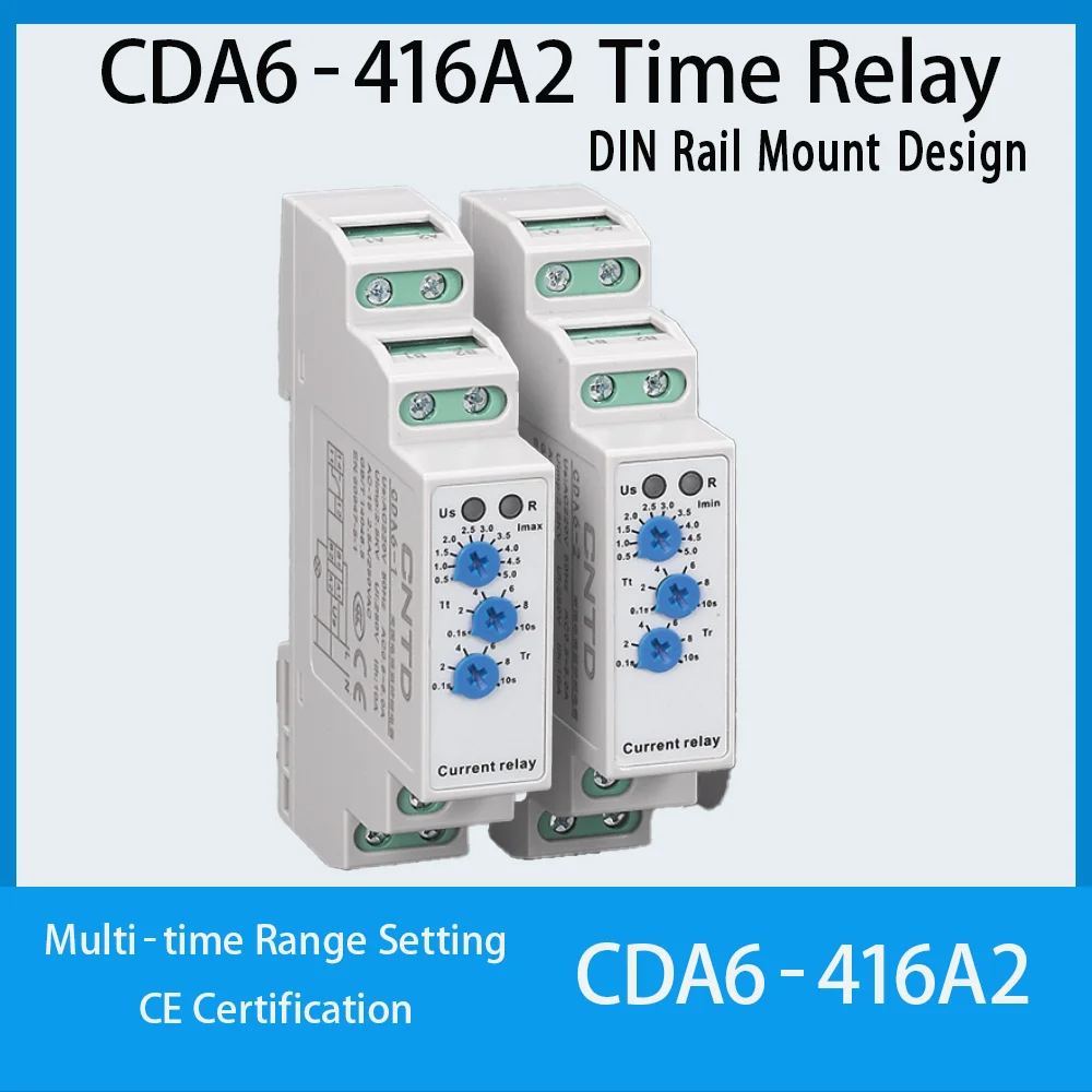 CNTD CDA6‑416A2 Time Relay DIN Rail Mount Type Multi Time Range Adjustable Industrial Timer Control Relay