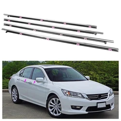 Chrome Outside Window Moulding Trim Weather-strips Wind Rain Deflector Strip for Honda Accord 2013 2014 2015 2016 2017