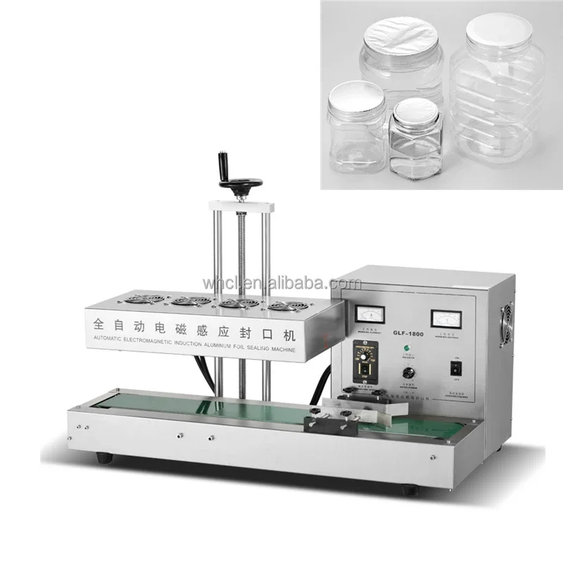 Automatic Plastic Glass Bottle Jar Electromagnetic Induction Aluminum Foil Gasket Sealing Machine