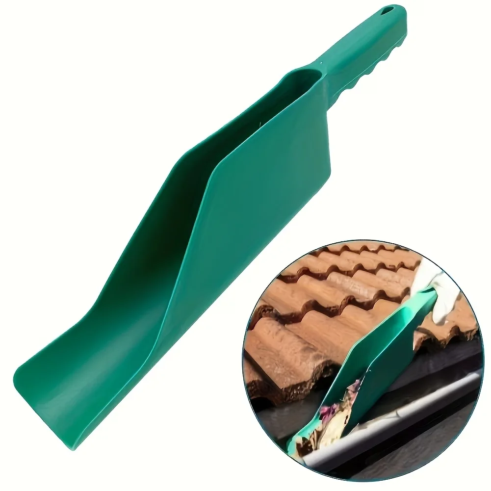 1Pc Plastic Drainage Ditch Cleaning Spoon Flexible Bending Handle Garden Leaf Shovel Roof Eaves Debris Cleaning Shovel Tools