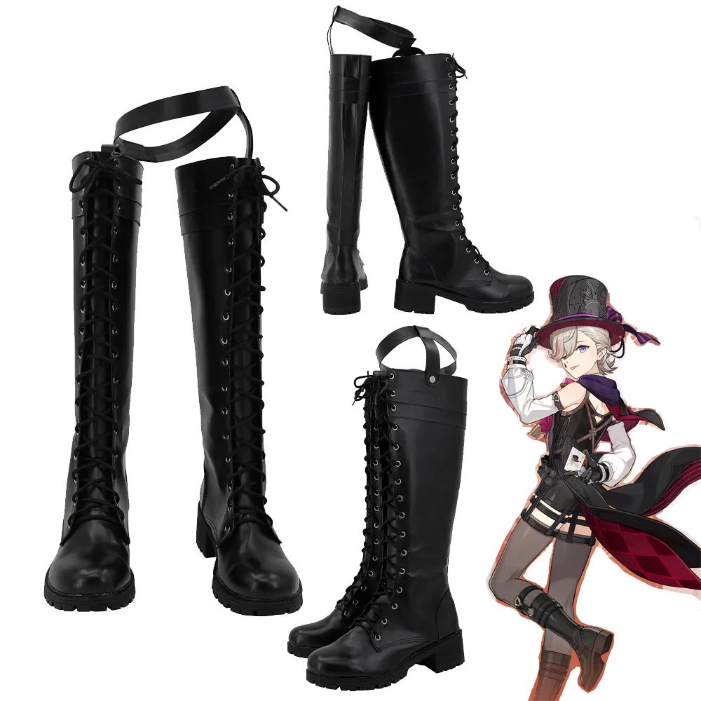 Jogo Genshin Impact Lyney Cosplay Costume para Homens e Mulheres, Roupas, Sapatos, Botas, Acessórios de Halloween, Custom Made, Euro Tamanho