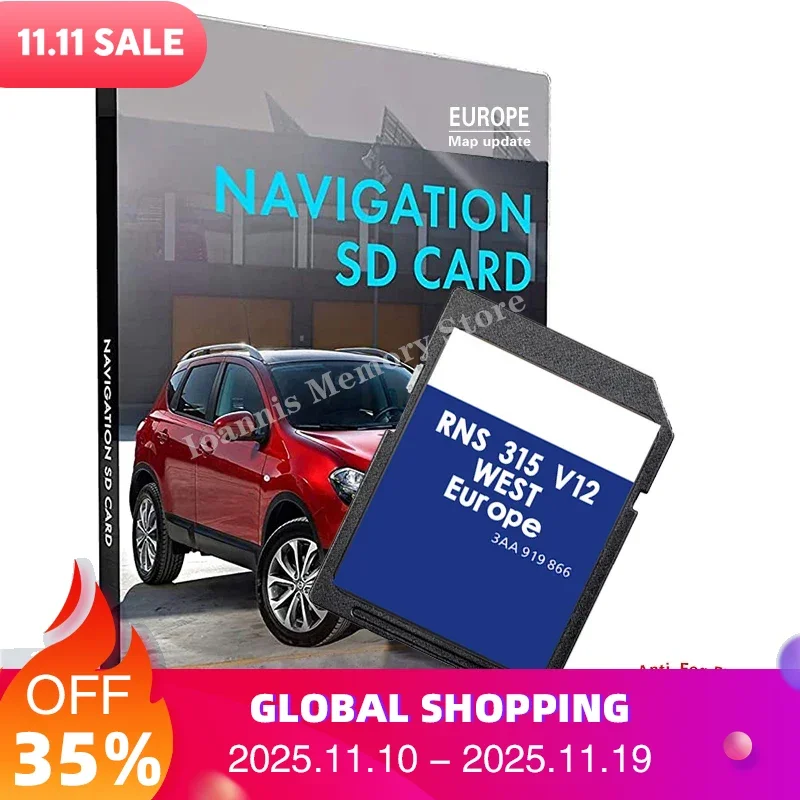 

3AA051866BE Original for VW SD Card V12 Europa West RNS 315 Navigationssystem Navi Software Update Plattform AZ
