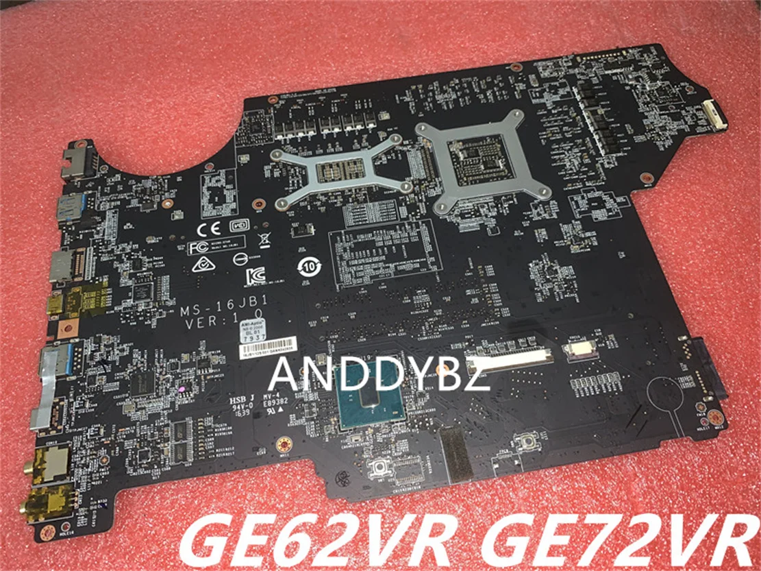 Original MS-16JB1 VER 1.0 FOR MSI MS-16JB MS-179B GL62 GP62 GL72 GP72 LAPTOP MOTHERBOARD WITH GTX1060M AND CPU 100% Fully Tested