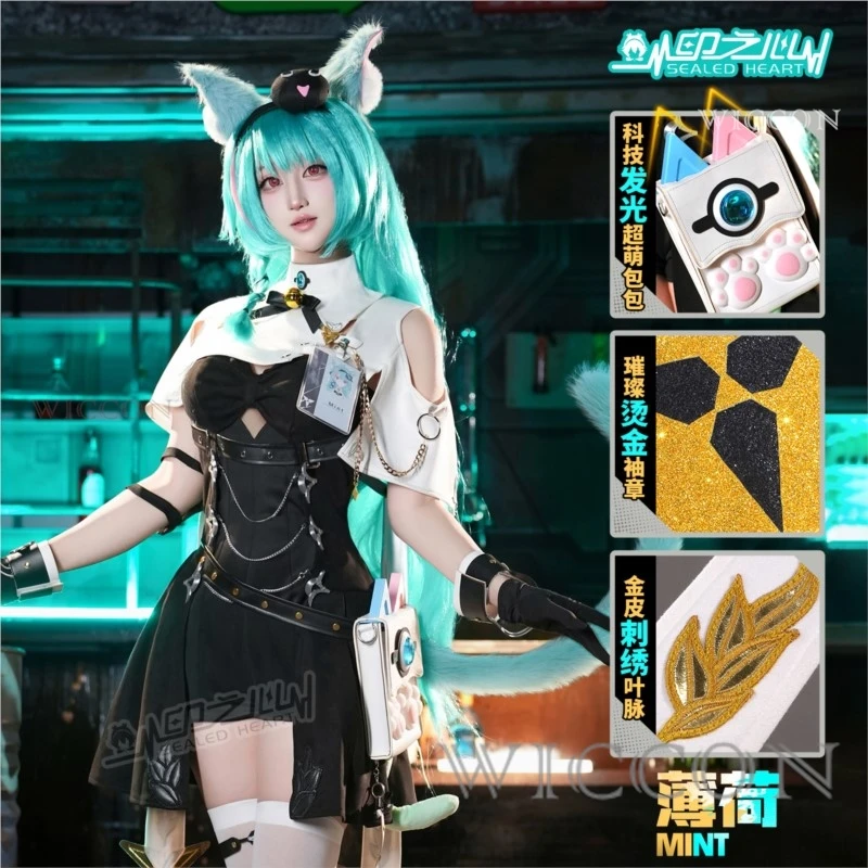 Neverness To Everness Mint Cosplay Costume Green Dress Set Kawaii
