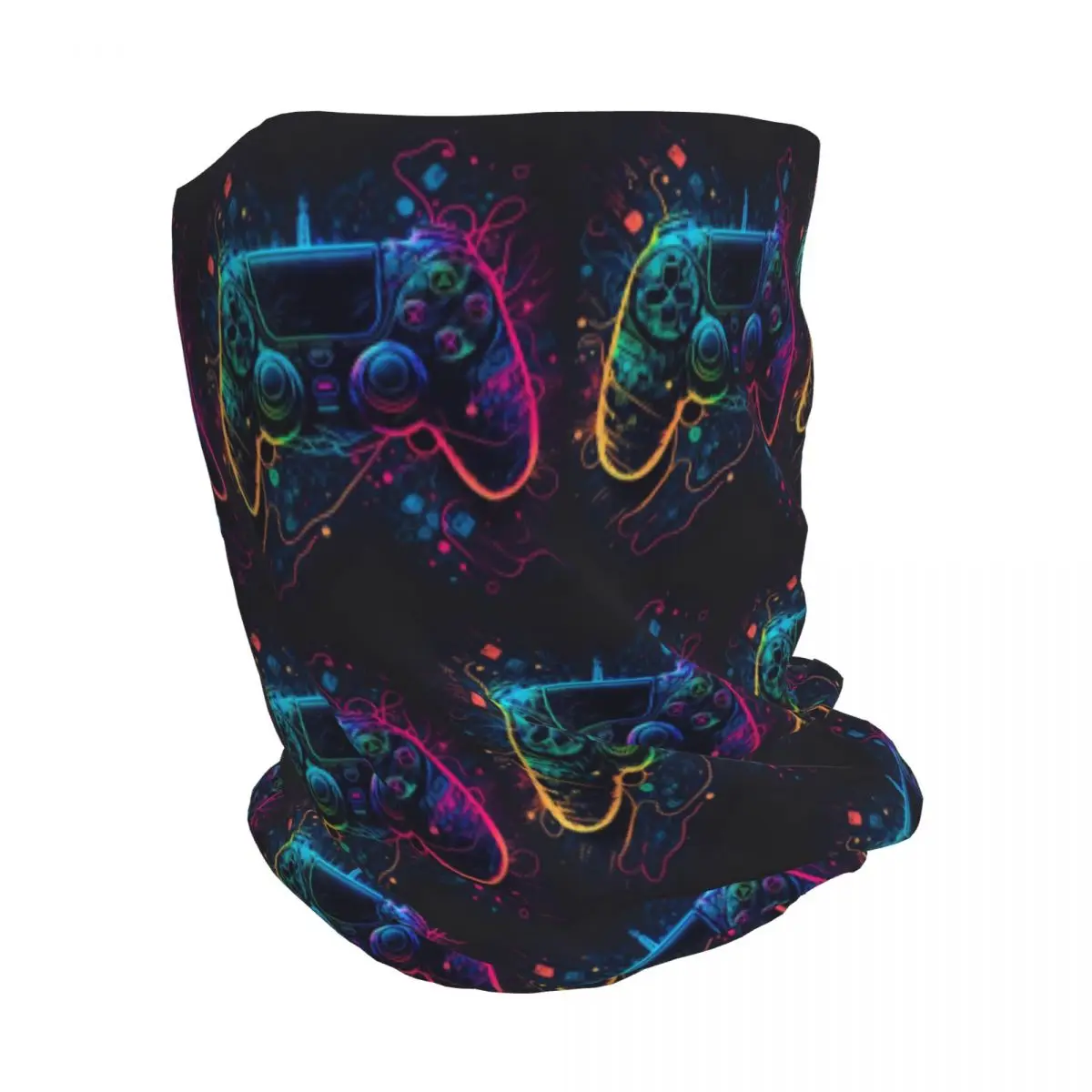 Neon Light Game Controller Gamepad Bandana Neck Cover Wrap Mask Scarf Multi-use Face Mask Beanies Hat Unisex Adult Breathable