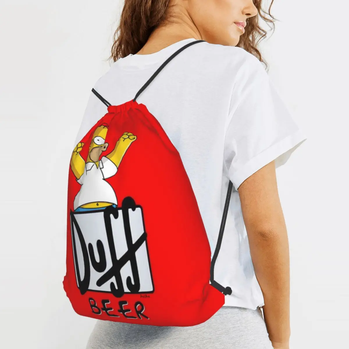 

Duff Beer Backpacks Multi-function Drawstring Bags Sports Bag Book Bags for Travel Students