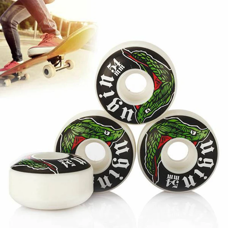 UGIN 4 Pack Skateboard Wheels High Resilience Skateboard Wheels 52 X 32Mm 100A PU Double Rocker