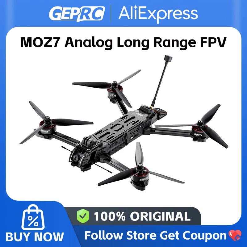 GEPRC MOZ7 Analog Long Range FPV 7Inch 6S F722-HD-BT Built-in Bluetooth RC Quadcopter LongRange Freestyle Drone Racing Kit