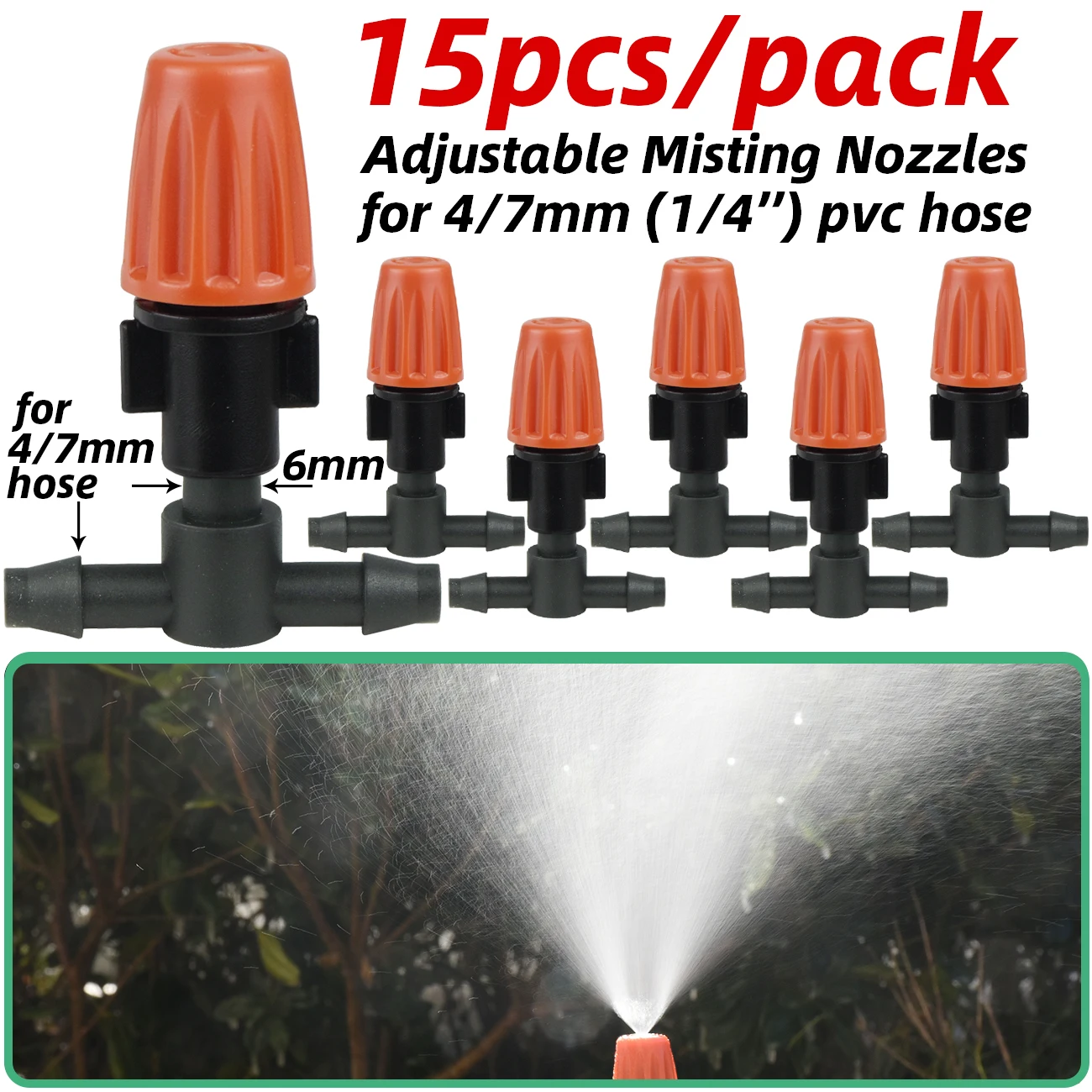 KESLA 4/7mm Hose Drip Irrigation Dripper Dropper Nozzle for 1/4 Sprinkler Garden Watering System Kit Greenhouse Flower Bonsai