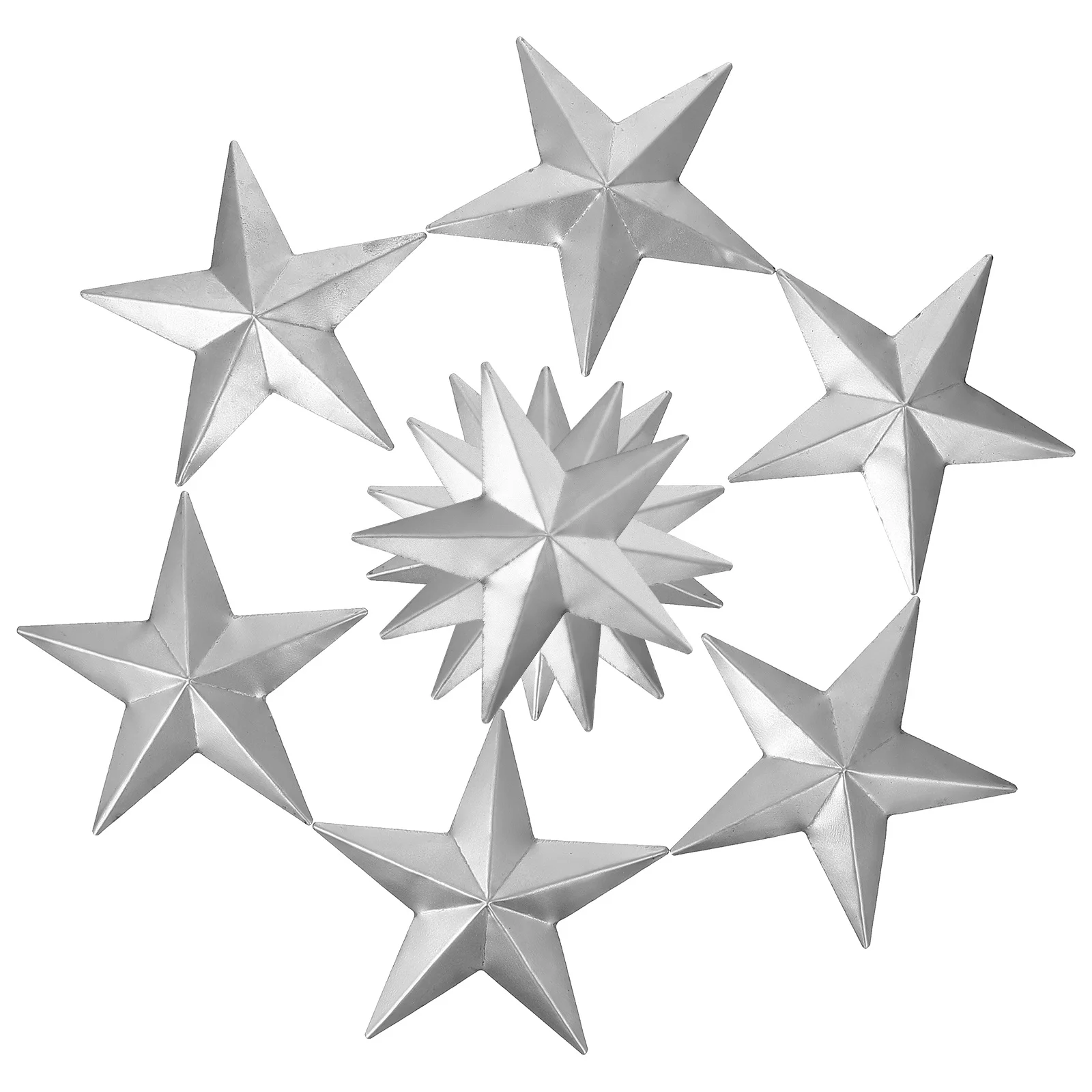 

10Pcs Five-Pointed Star Iron Art Stamping Accessories Premium DIY Relief Mold Creative 3D Iron Decoration Supply