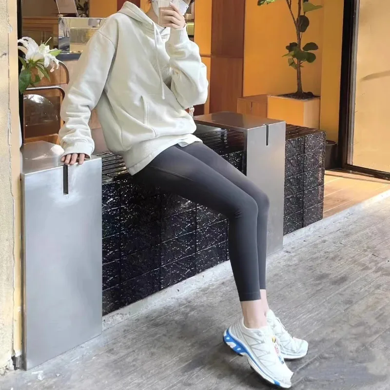 Pilates Yoga Pants Women High Waisted Hip Enhancement Nine Minute Skinny Pants