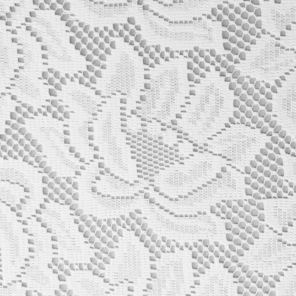White Lace Tablecloth for Coffee Tables Decorative Cover for Living Room Furniture 43x93cm Polyester Elegant Table Protector