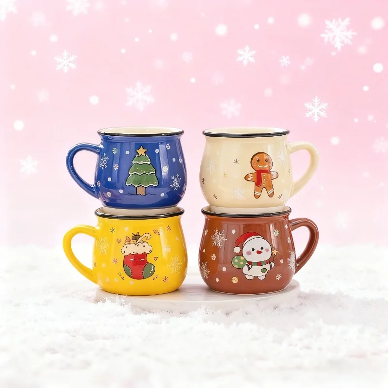 150 مللي أكواب عيد الميلاد السيراميك لطيف سانتا الأيائل البطريق موس كوب فنجان القهوة لمكتب المنزل الحليب القهوة أكواب شاي هدايا عيد الميلاد #2