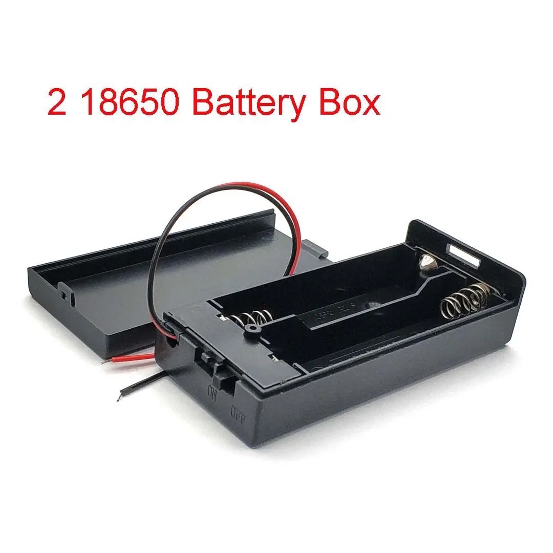 18650 Battery Case 3.7V 18650 Battery Box 2x18650 Batteries Holder 2 Slots Container with ON/OFF Switch Output Voltage 7.4V