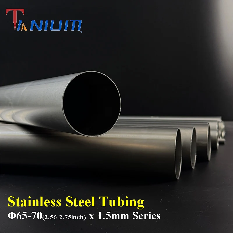 65-127mm Stainless Steel Pipe Exhaust Straight Tube Pure Stainless Steel Tube Welding Parts Thickness 1.5/1.65/2mm Length 1000mm