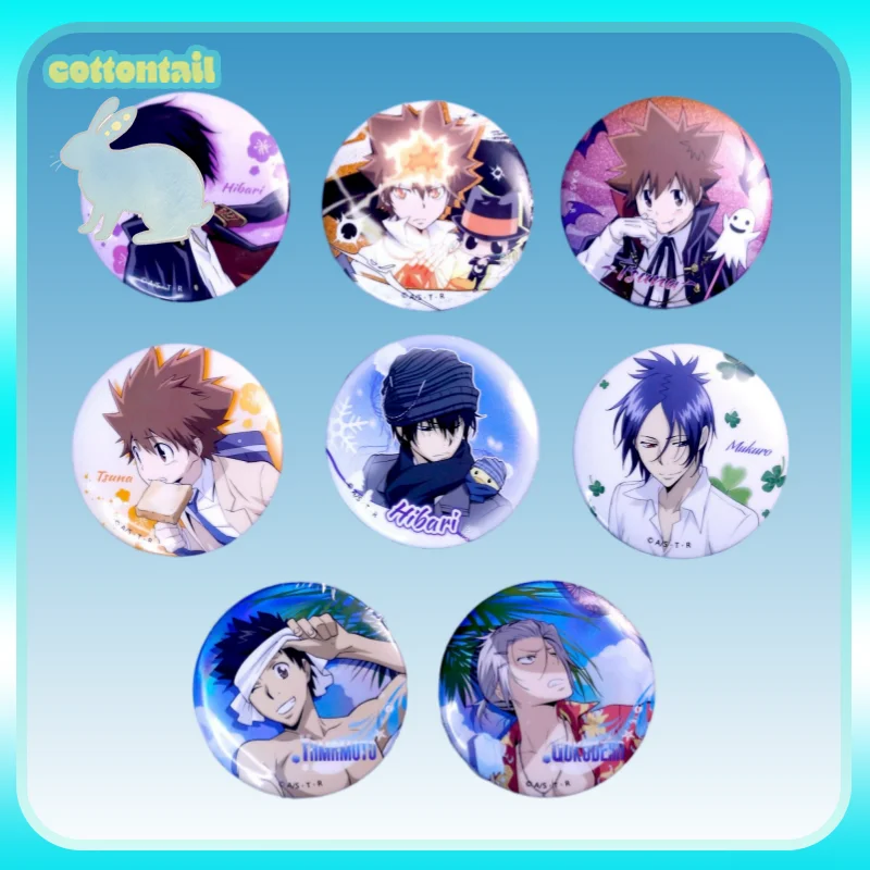 

Original Mlwm Hitman Reborn Four Leaf Clover Tinplate Badge Blind Box Limited Edition Anime Peripheral Collect Toys Girl Gift