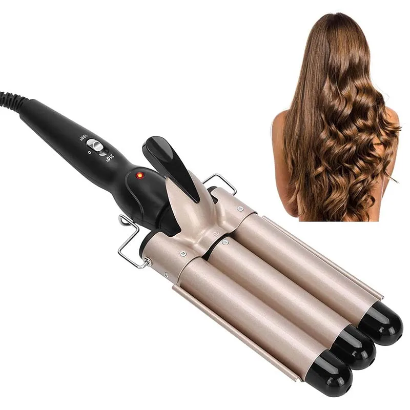

Egg Hair Stick Female Negative Ion Foam Head Three Tube Curling Iron Egg Roll Stick Splint Deep Wave Three Barrel Curling Iron
