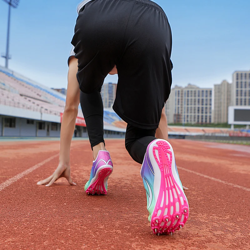 Unisex Track and Field Shoes, Spikes Sneakers, Running Nails Shoes, Training Shoes, Men and Women