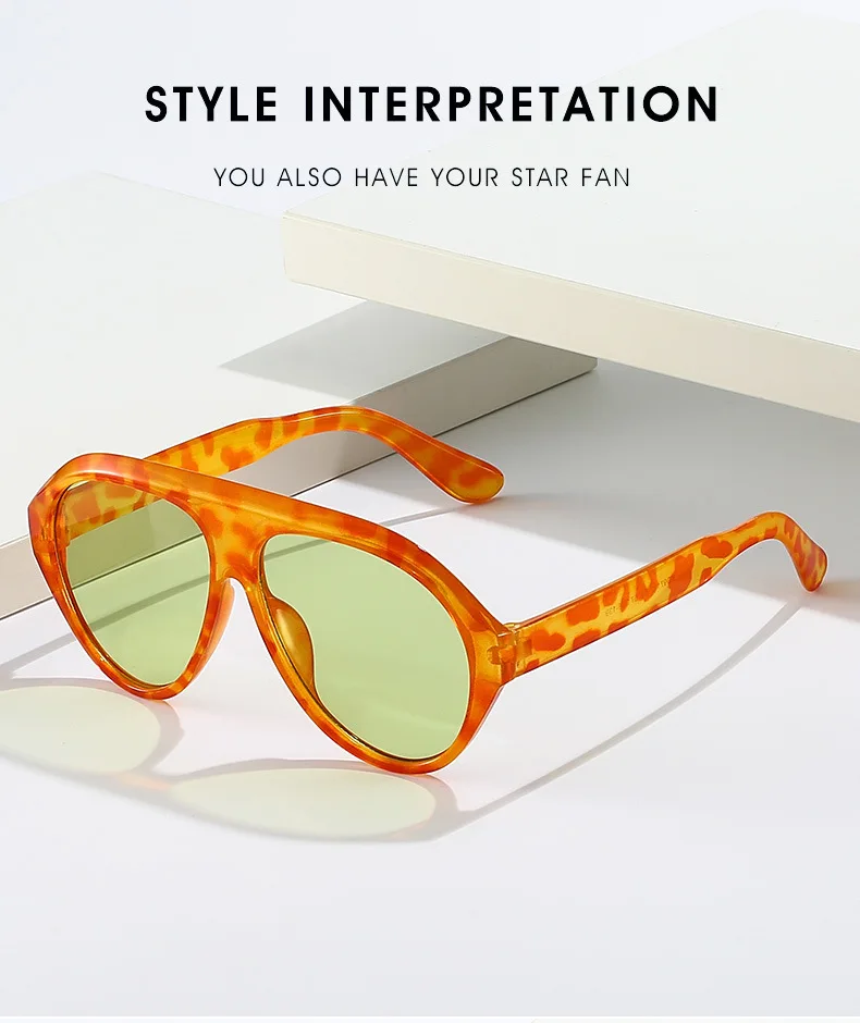 Retro Große PC-Rahmen-Sonnenbrille für Damen, runde Piloten-Sonnenbrille in Schwarz mit Farbverlauf, coole Herren-Sonnenbrille, einteilige Designer-Sonnenbrille – Detail 10