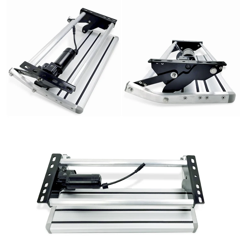 Black Exterior RV Steps Non-Slip Camper Entry Stairs Durable Aluminum Alloy