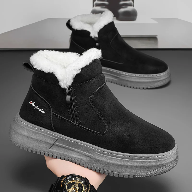 Winter High Top Keep Warm Shoes Good Quality Waterproof Upper Plush Shoes Anti Slip Cotton Snow Boots Unisex Shoes