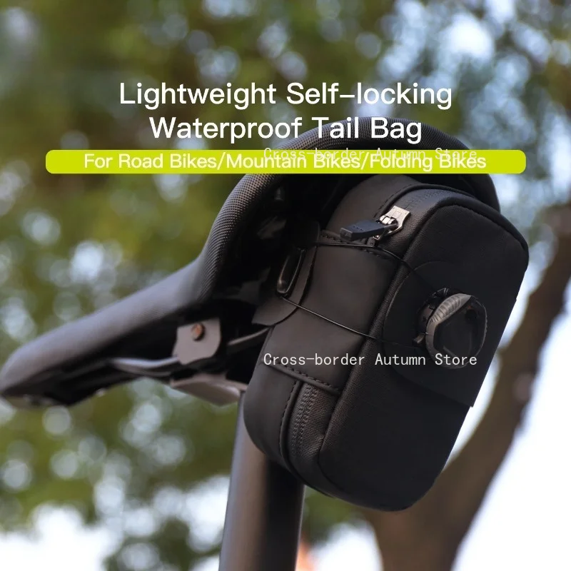 Bicycle Self-locking Waterproof Tail Bag 560ml Capacity Road/MTB/Folding Bike Saddle Rear Bag Portable Bicycle Tool Kit