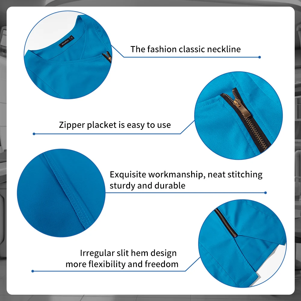 Anti-wrinkle Surgical Uniforms Women Medical Nurse Scrubs Suit Breathable Clinical Nursing Workwear Pet Grooming Working Clothes