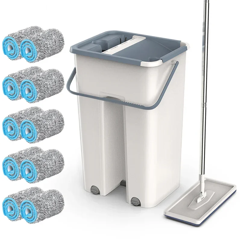 

Floor Mop Set Automatic Spin Replaceable Mop Cloth Hand-free Wash Mop Flat Squeeze Magic Household Kitchen Cleaning Tools