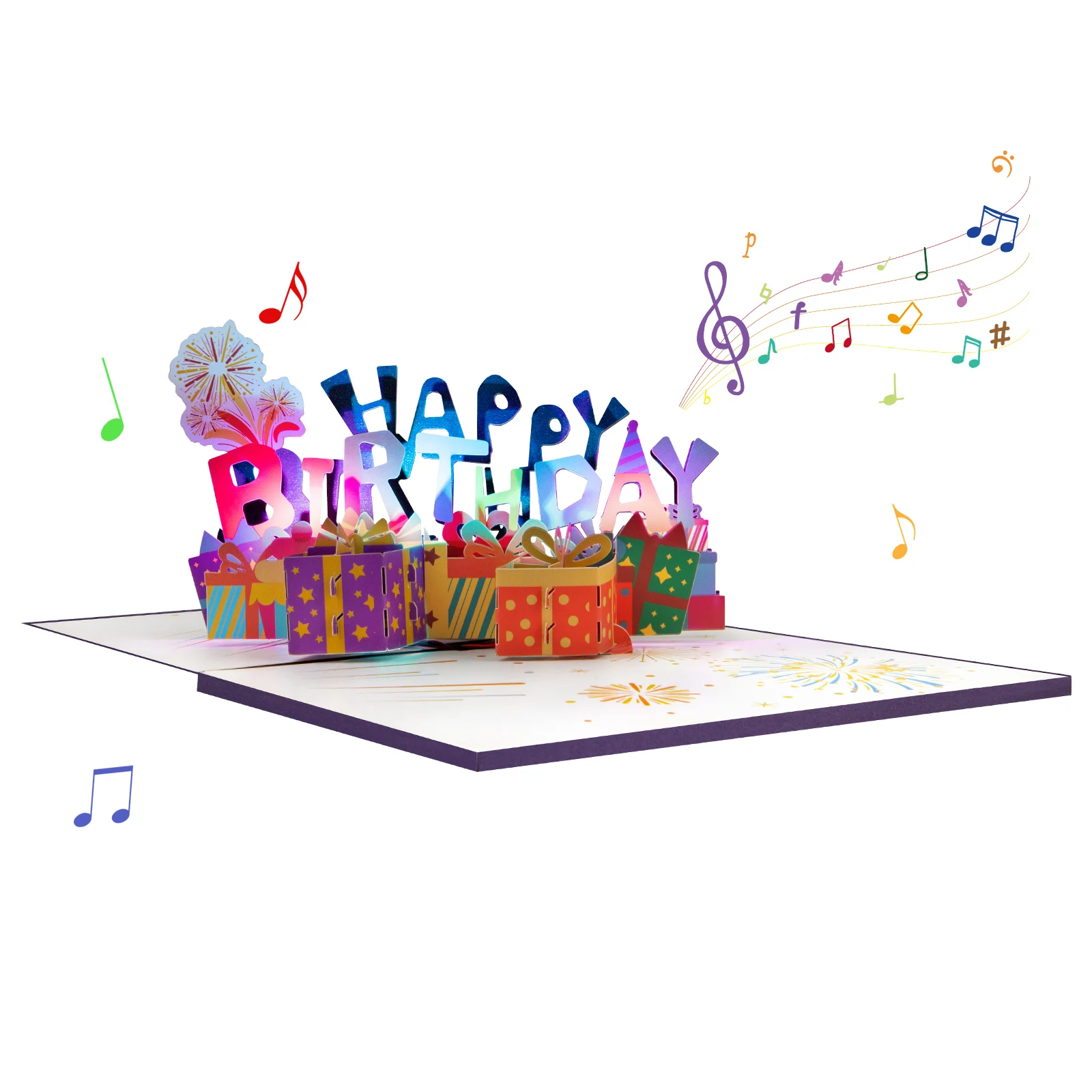 Musikalische Geburtstags-Pop-Up-Karte mit Licht und Musik, 3D-Grußkarte für Kinder, Erwachsene, Männer und Frauen – Detail 22