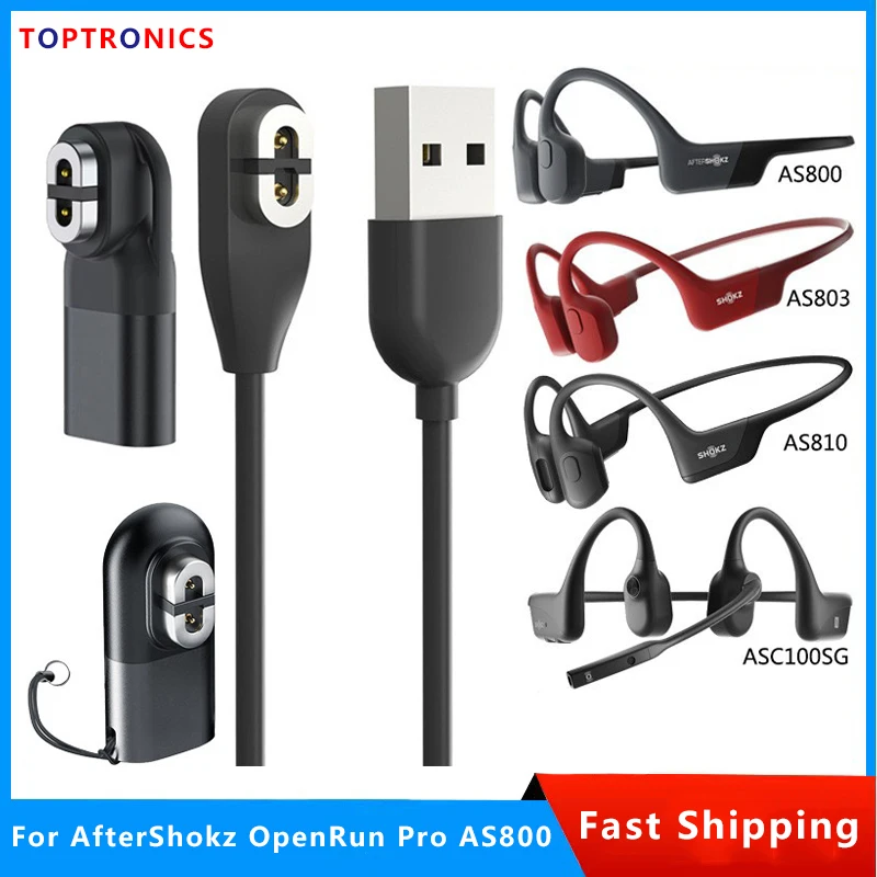 charger cable For AfterShokz OpenRun Pro AS810 Aeropex AS800 AS803 Bone Conduction Headphone Magnetic USB 5V 1A Charging Cable