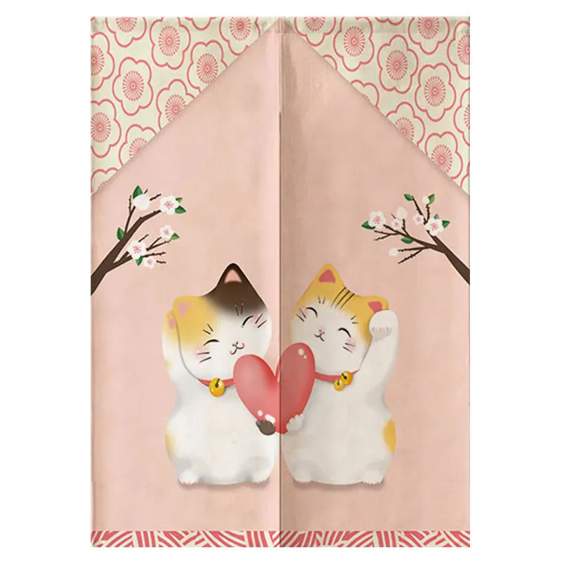 Good Luck Wind Chime Japanese Door Curtain Kitchen Partition Curtains Home Decoration for Bedroom Bathroom Hanging Half-curtain