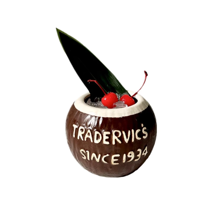 

400ml Coconut Shape Ceramic Tiki Mug Creative Porcelain Beer Wine Mug Cup