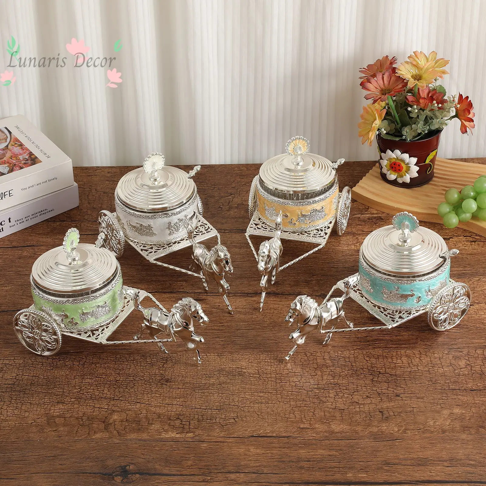 Carved seasoning jar High-grade light luxury zinc alloy sugar cup Household kitchen Chicken essence seasoning storage box