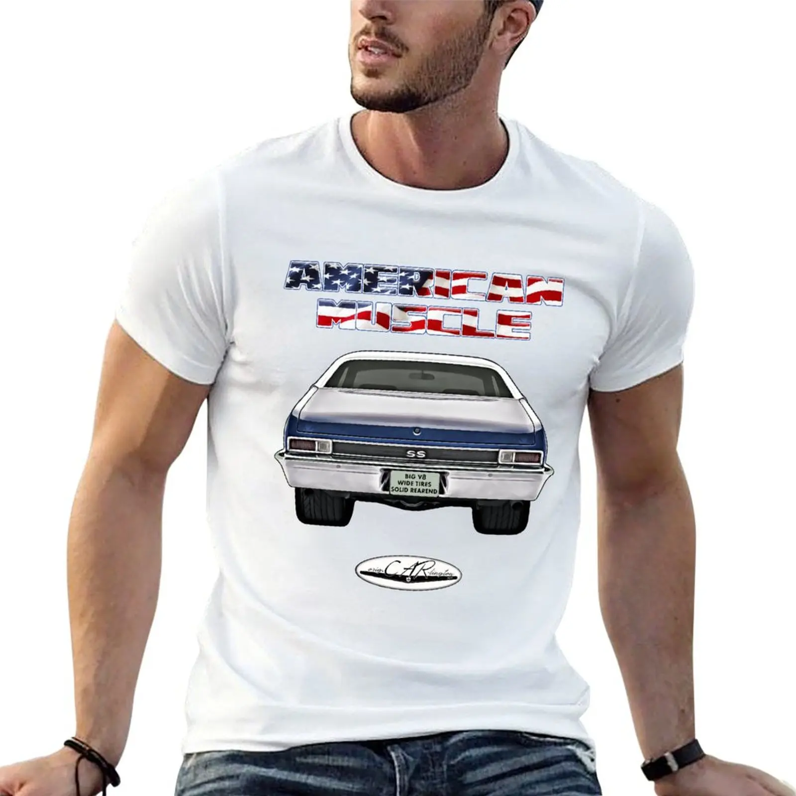 Nova Hotrod Muscle Car Oldtimer Youngtimer 1968 1969 1970 1971 1972 T-Shirt Trendy Print Short Sleeve T-Shirt