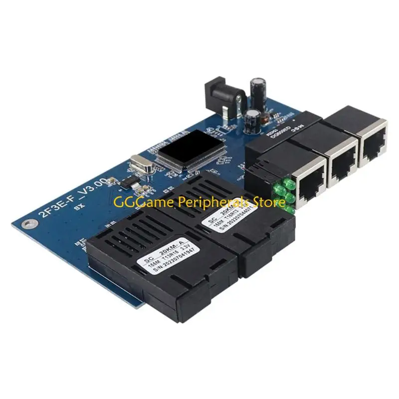 

U55B Low Power Embedded Photoelectric Converter 2 Fiber 3 Ethernet Port Easy Installation In Industrial Environment