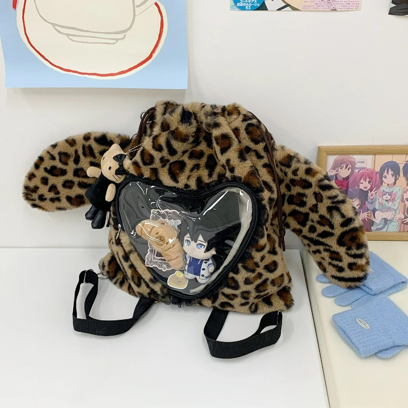 

Cute Japanese Style Backpack Wings Textured Casual and Versatile Ita Bag for Anime Girls Lightweight Fluffy Simple Storage Bags