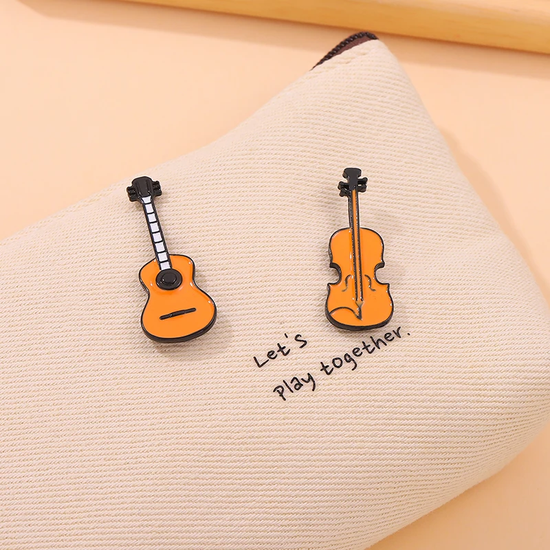 Pins Custom Bass Guitar Brooches Musical Instrument Lapel Badges Cartoon Jewelry Gift for Kids Friends Rock Band Enamel - view 6