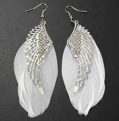 12Pairs/Lot Feaher Earrings Studs Ethnic Style Women Bohemian Fairy Accessories Leaf Vintage Aesthetic Charms Jewelry Making