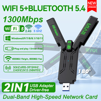 WIFI 5 USB Bluetooth 5.4 Adapter Dual-Band(2.4G/5G)1300Mbps WiFi 802.11ac Wireless Network Card Receiver for WinXP/7/8/8.1/10/11