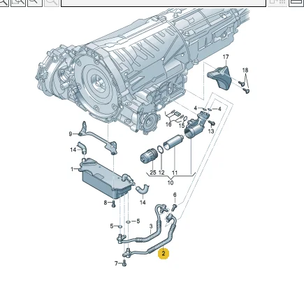 7-Speed Gearbox Feed Oil Cooler Coolant Pressure Hose Line Pipe For Audi A6 C7 A7 3.0 4.0 4G0317818S 4G0 317 818 S