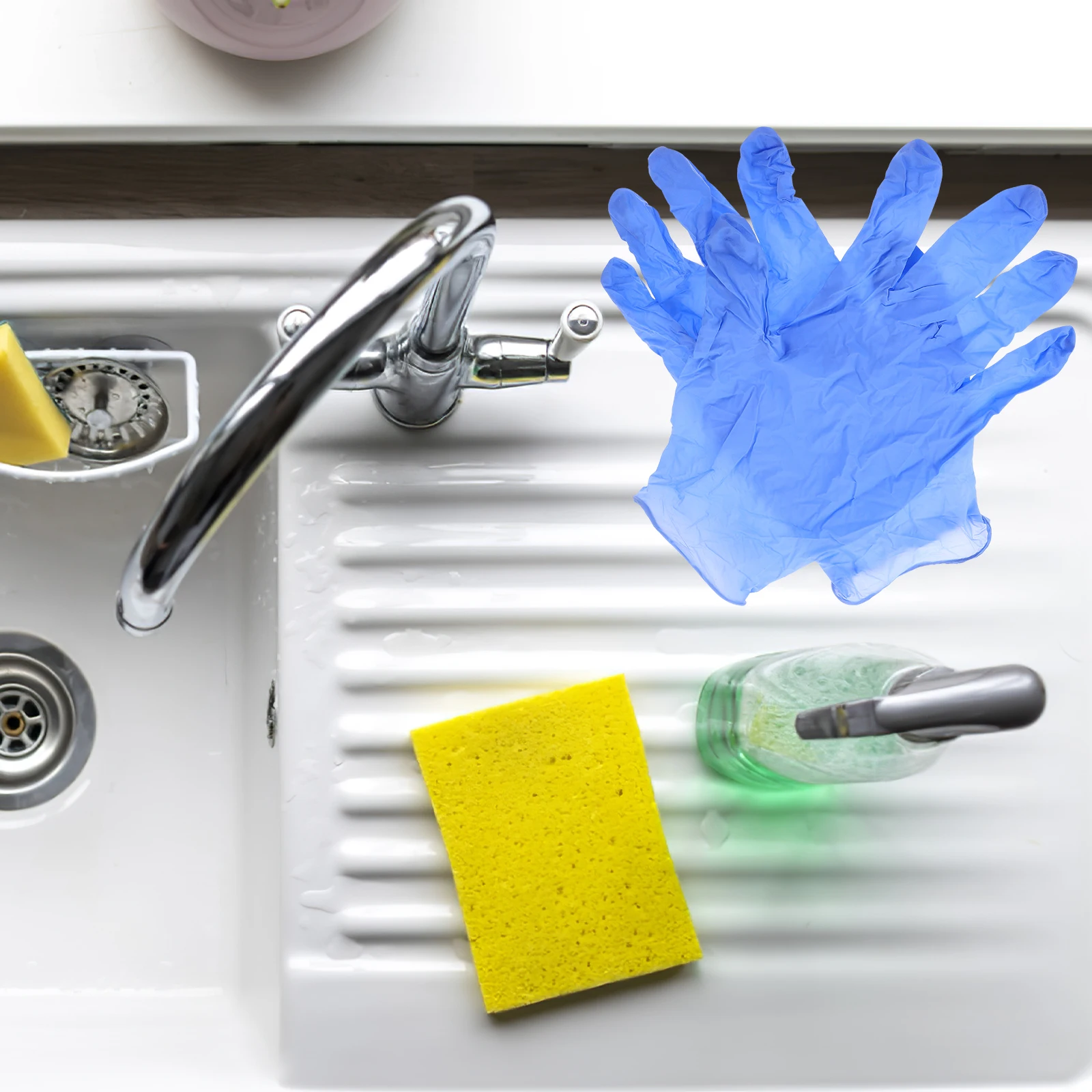 

100pcs Disposable Food Safe Butyronitrile Gloves Heavy Duty Anti-Skid Kitchen Cleaning Cooking Dishwashing Powder Free