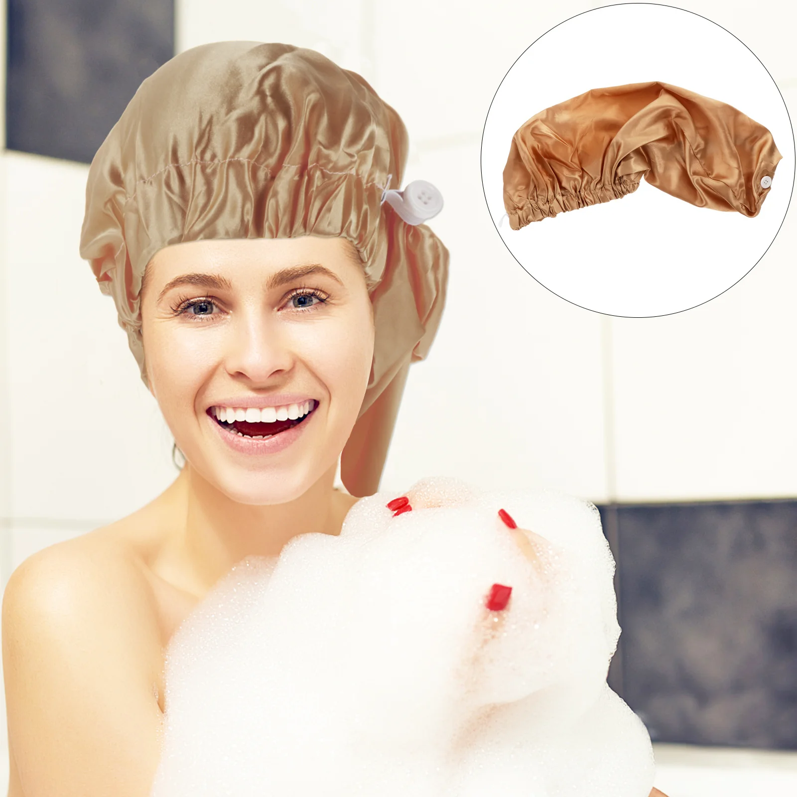 

Elastic Satin Sleep Cap Long Large Hair Hat for Women Braids Dreadlocks Curly Protection Portable Travel Use One Size